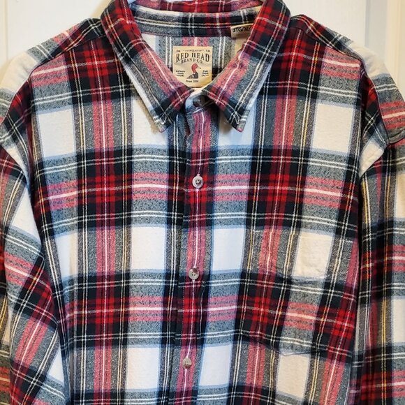 Classic Redhead  Red/Green/White Medium weight Flannel  - 3XL 100% Cotton - Picture 1 of 7
